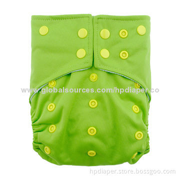 Reusable Cloth Diaper, Spring Colored Snap, Double Gussets